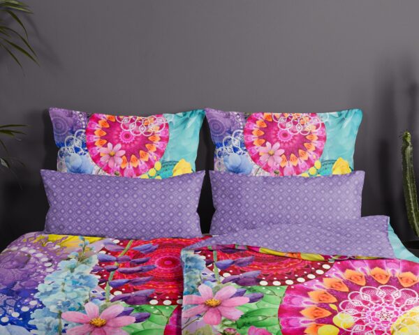 HIP Kussensloop "mandala's en bloemen" - Multi - (40x80 cm) - Katoen Satijn - Afbeelding 3