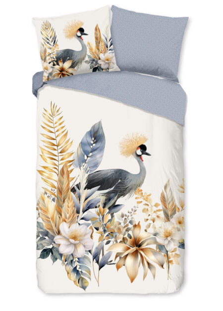 Good Morning Dekbedovertrek "bloemen en vogels" - Multi - (140x200/220 cm) - Katoen