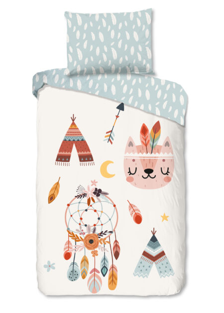 Good Morning Dekbedovertrek "tipi-tenten / boho" - Multi - (140x200 cm) - Katoen Flanel