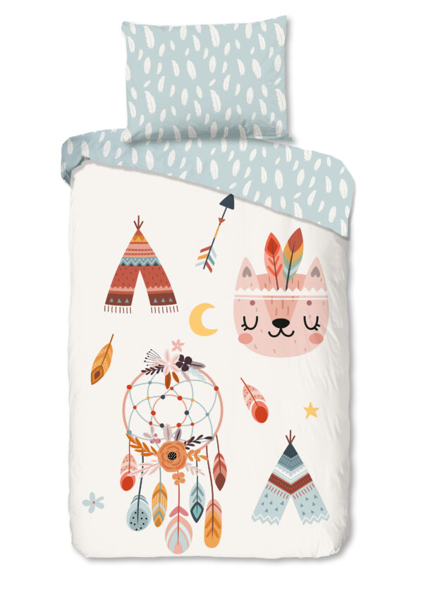 Good Morning Dekbedovertrek "tipi-tenten / boho" - Multi - (140x200 cm) - Katoen Flanel