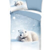 Good Morning Kinderdekbedovertrek "ijsbeer" - Blauw - (135x200 cm) - Katoen Flanel