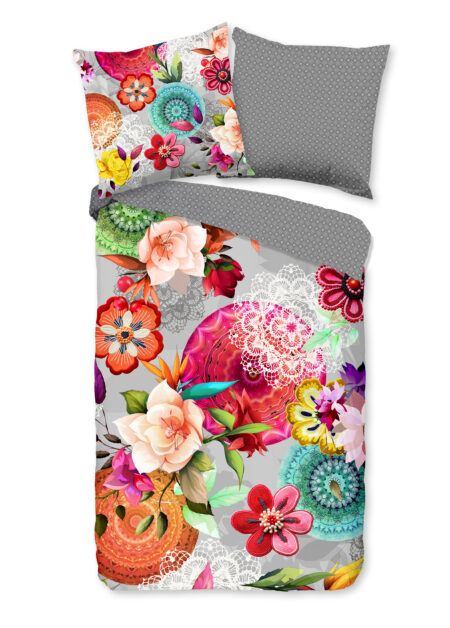 HIP Dekbedovertrek "Mandals en bloemen" - Multi - (200x200 cm) - Katoen Flanel