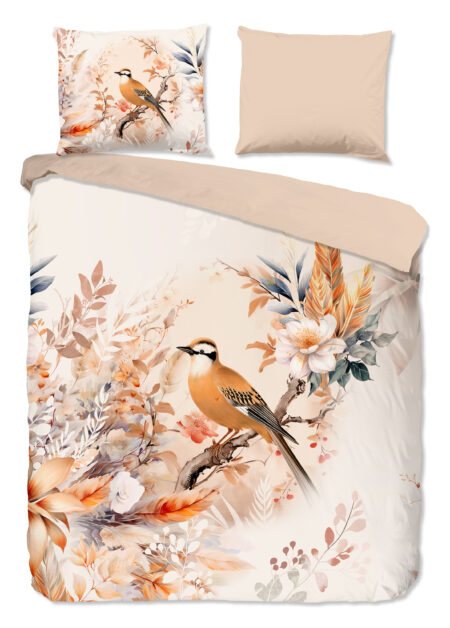 Good Morning Dekbedovertrek "vogel en bloemen" - Multi - (200x200/220 cm) - Katoen