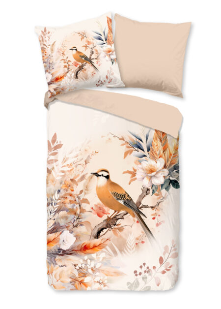 Good Morning Dekbedovertrek "vogel en bloemen" - Multi - (135x200 cm) - Katoen