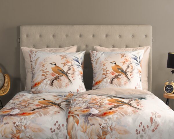 Good Morning Dekbedovertrek "vogel en bloemen" - Multi - (155x220 cm) - Katoen - Afbeelding 3