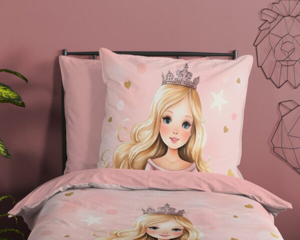 Good Morning Kinderdekbedovertrek "princes" - Roze - (135x200 cm) - Katoen - Afbeelding 3