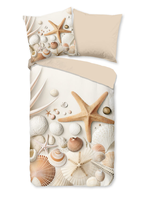 Good Morning Dekbedovertrek "Strand/ zeester" - Zand - (135x200 cm) - Katoen