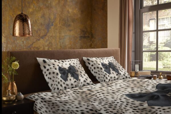 Pure Dekbedovertrek "luipaardprint met strik" - Wit - (200x200 cm) - Microfiber - Afbeelding 3