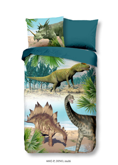 Good Morning Kinderdekbedovertrek "dinosaurussen" - Multi - (140x200/220 cm) - Katoen