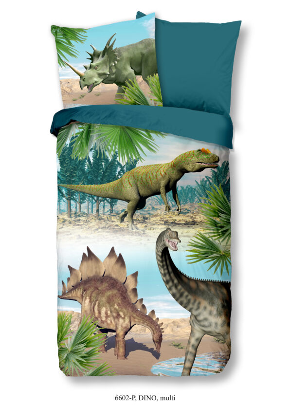 Good Morning Kinderdekbedovertrek "dinosaurussen" - Multi - (135x200 cm) - Katoen