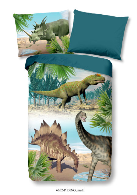 Good Morning Kinderdekbedovertrek "dinosaurussen" - Multi - (140x200 cm) - Katoen