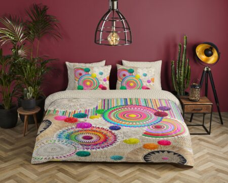 HIP Dekbedovertrek "mandala's" - Multi - (200x200/220 cm) - Katoen Satijn