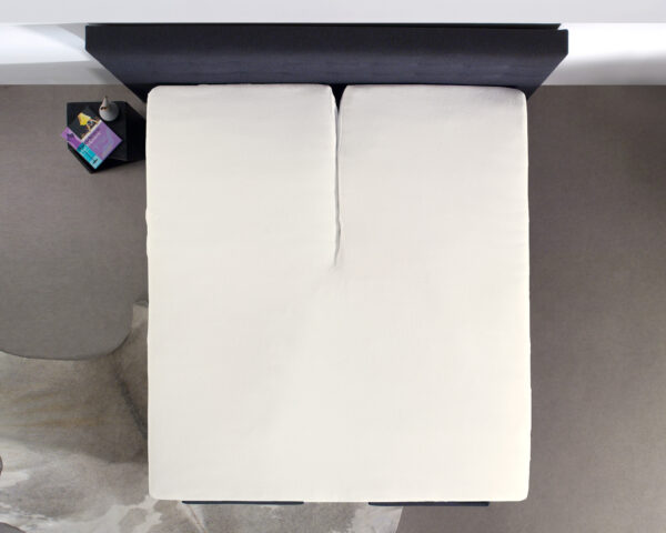 Splittopper Katoen Hoeslaken Creme 180 x 200