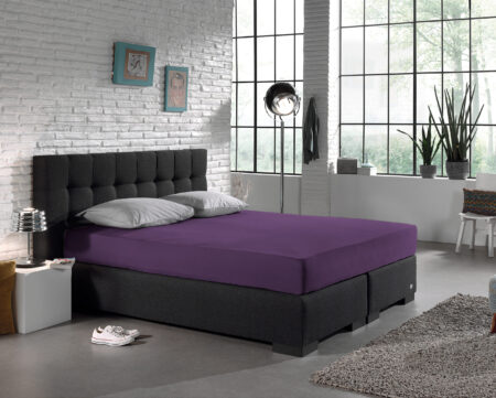 Enkel Jersey 135 gr. Hoeslaken Paars 140 x 200