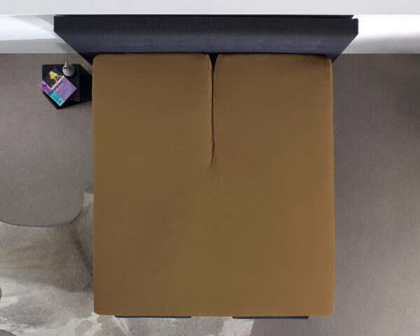 Splittopper Katoen Hoeslaken Taupe 180 x 210