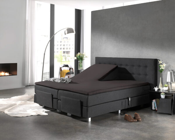 Splittopper Katoen Hoeslaken Antraciet 140 x 200