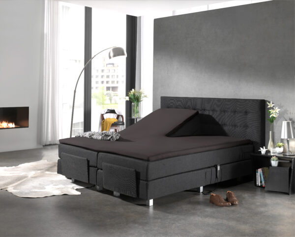Splittopper Katoen Hoeslaken Antraciet 180 x 210