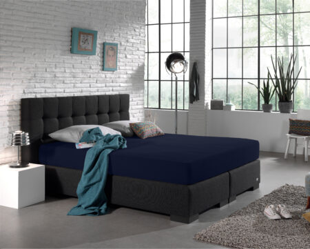 Enkel Jersey 135 gr. Hoeslaken Indigo Blauw 140 x 200