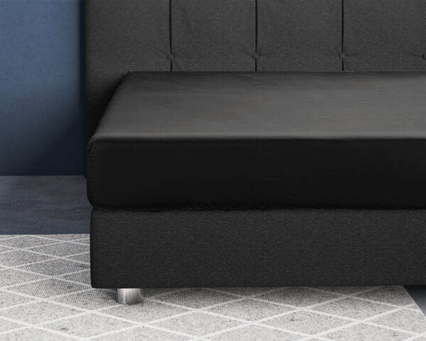 Satijnen Hoeslaken Zwart 70 x 200