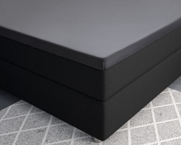 Primaviera Deluxe Topper Satijn Hoeslaken Antraciet 180 x 200 - Afbeelding 3
