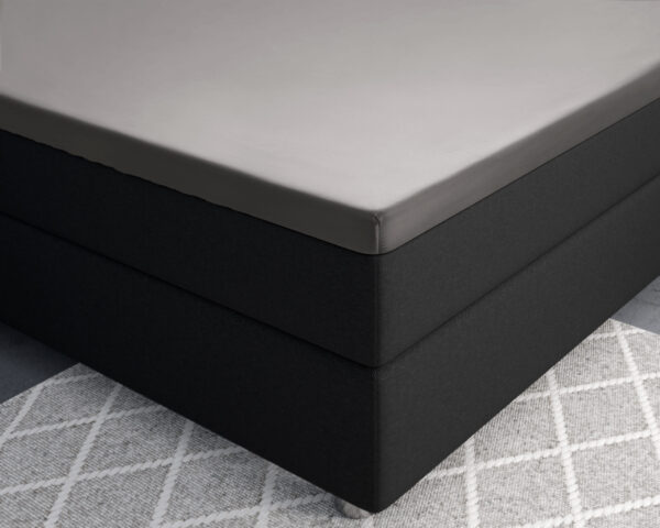 Primaviera Deluxe Splittopper Satijn Hoeslaken Grijs 180 x 200 - Afbeelding 3