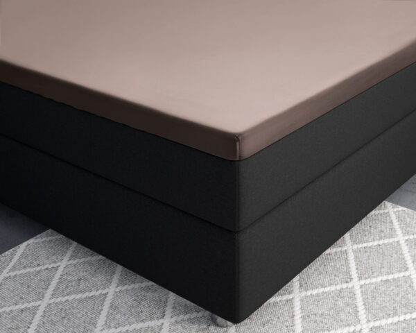 Primaviera Deluxe Splittopper Satijn Hoeslaken Taupe 160 x 200 - Afbeelding 3