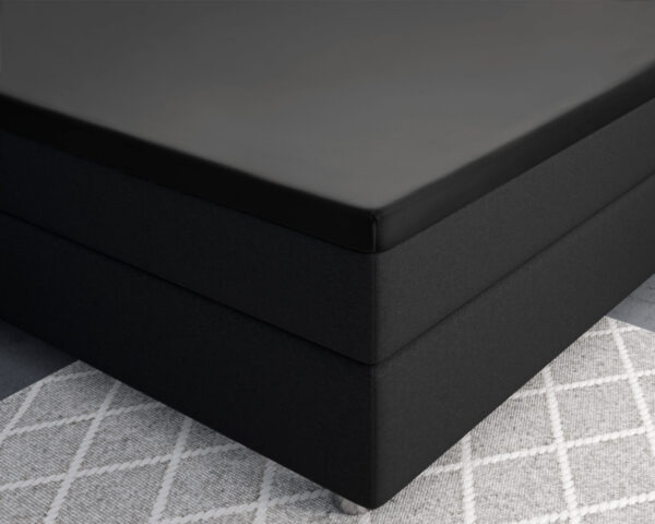 Primaviera Deluxe Splittopper Satijn Hoeslaken Zwart 180 x 200 - Afbeelding 3