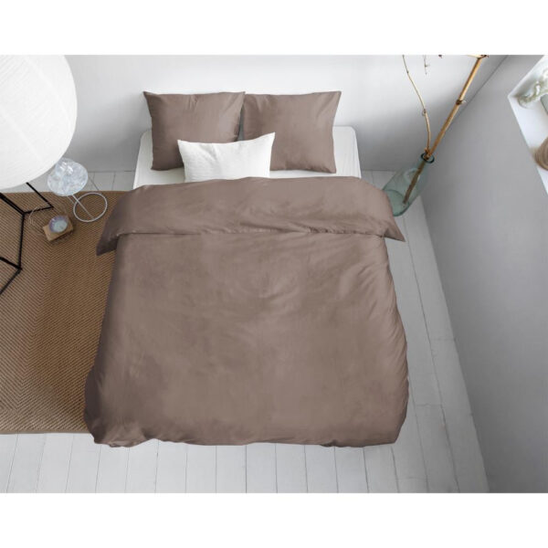 Uni Satijn Dekbedovertrek Taupe 135 x 200/220