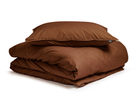 Egyptisch Katoen Uni Dekbedovertrek Bruin 140 x 200/260
