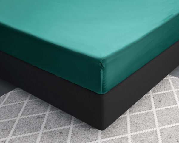 Primaviera Deluxe Satijnen Hoeslaken Donker Groen 140 x 200 - Afbeelding 3