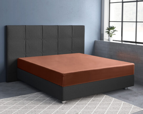 Satijnen Hoeslaken Bruin 80 x 200