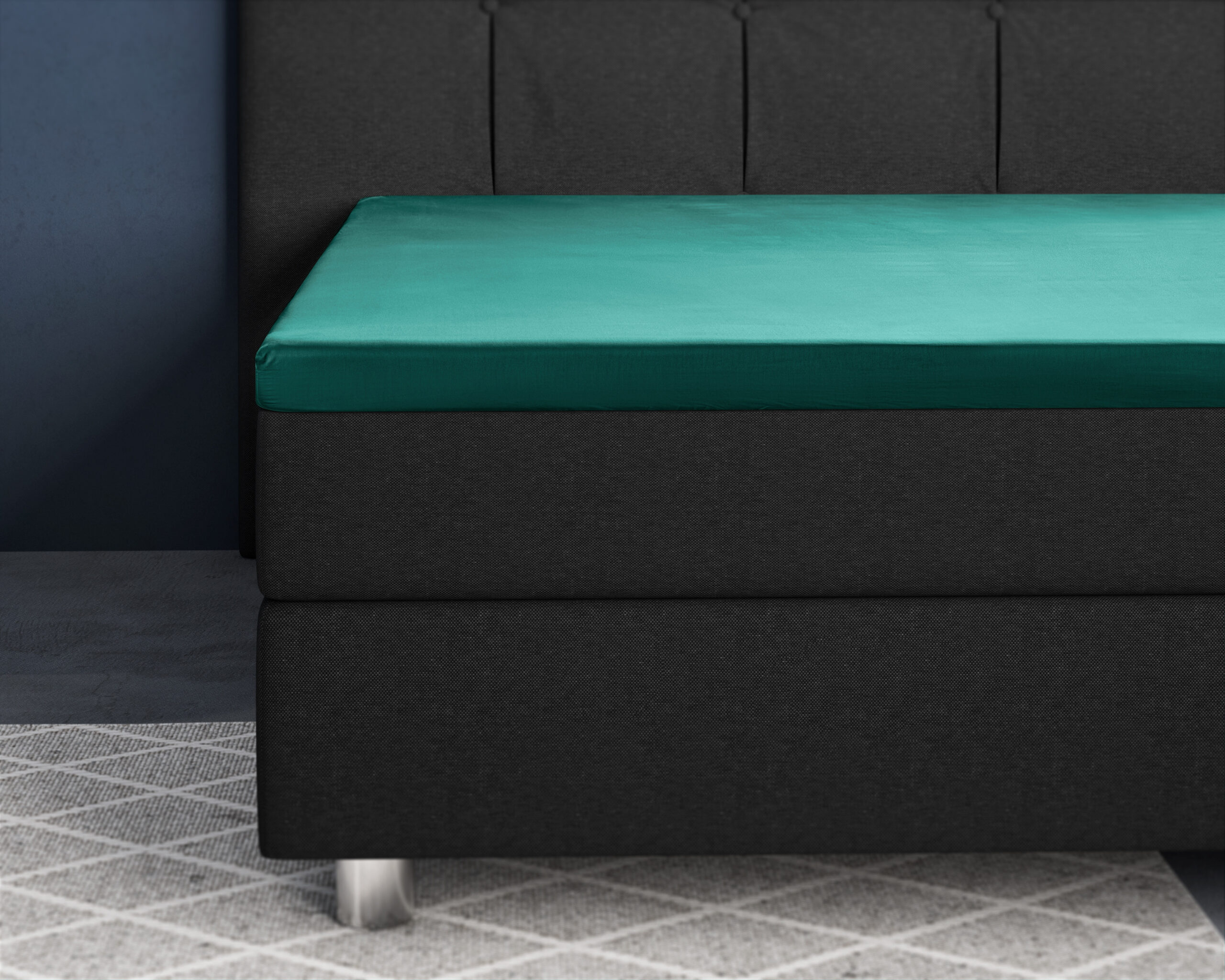 Primaviera Deluxe Topper Satijn Hoeslaken Donker Groen 160 x 220