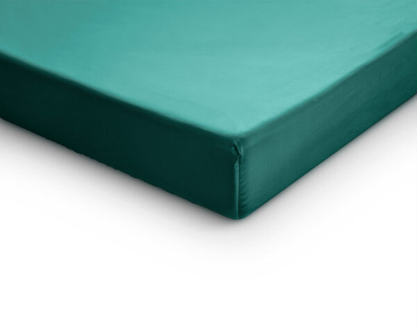 Primaviera Deluxe Splittopper Satijn Hoeslaken Donker Groen 180 x 200 - Afbeelding 4