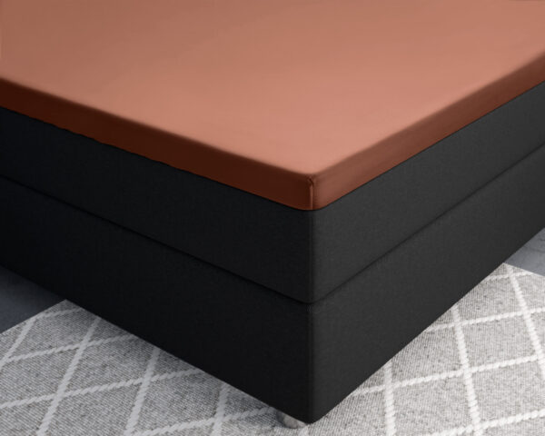 Primaviera Deluxe Splittopper Satijn Hoeslaken Bruin 180 x 200 - Afbeelding 3