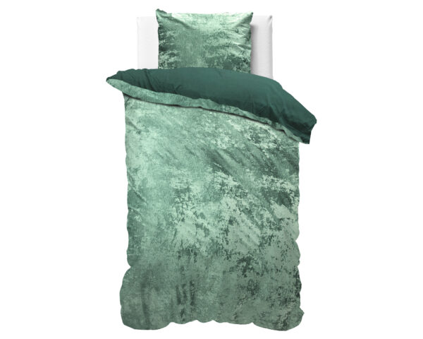 Crushed Velvet Cotton Bottle Donker Groen 140 x 220