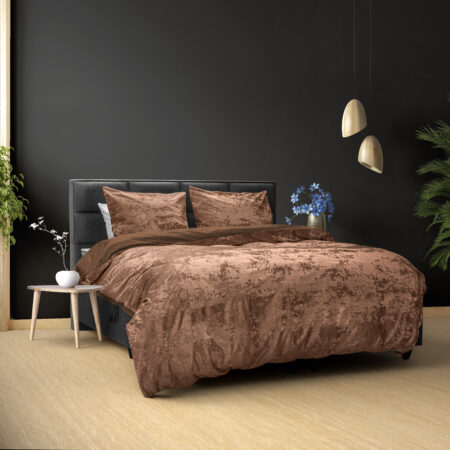 Crushed Velvet Katoen Wood Bruin 240 x 220