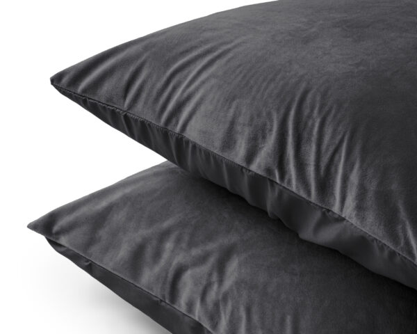 Sleeptime Velvet 2 in 1 kussenslopen Antraciet 60 x 70 cm - Afbeelding 3