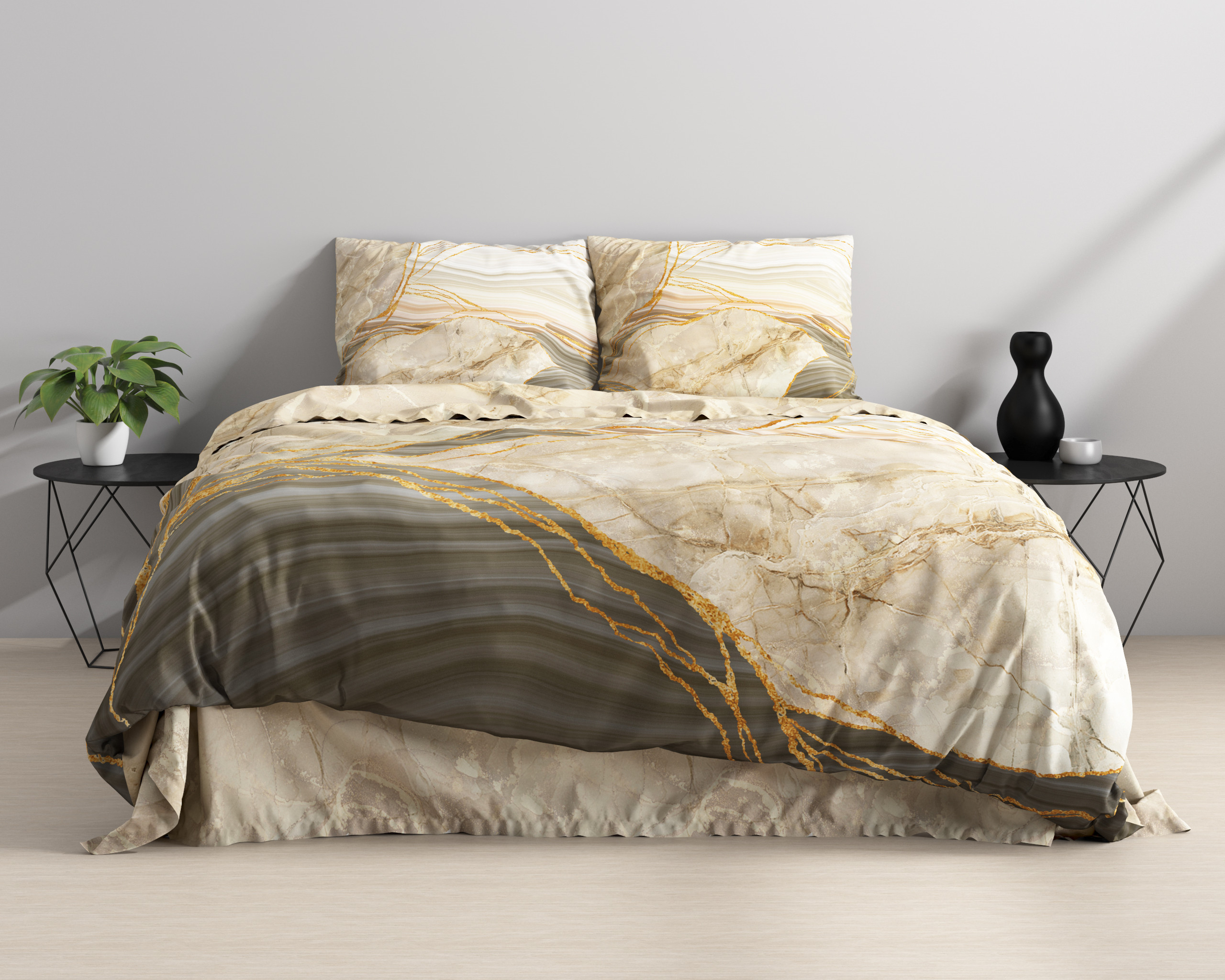 Sleeptime dekbedovertrek Botticino Taupe 140 x 220 cm