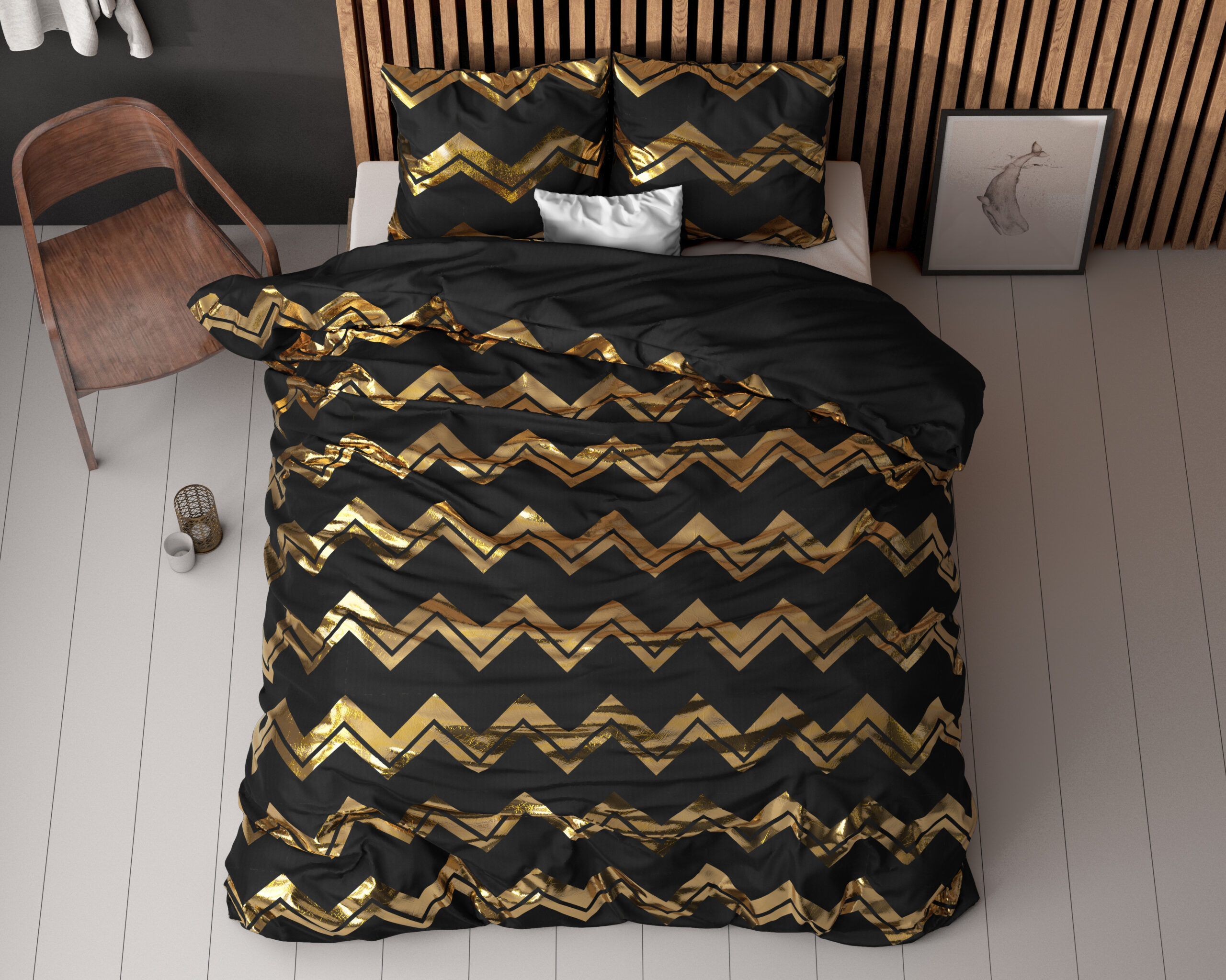 Sleeptime dekbedovertrek Wave Zwart 240 x 220 cm
