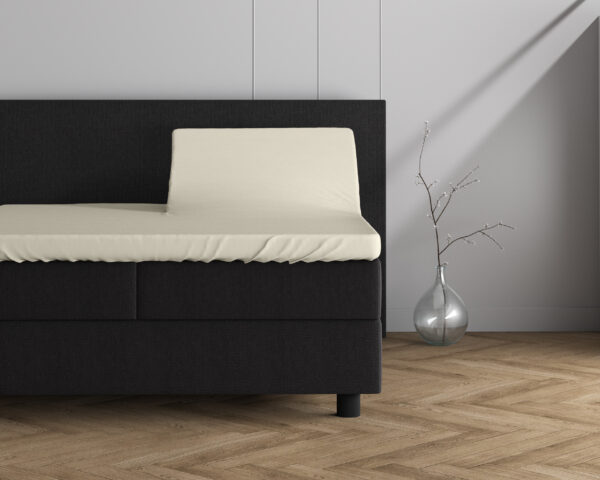 Dubbel Jersey 220 gr. Splittopper Hoeslaken Creme 180 x 200/220