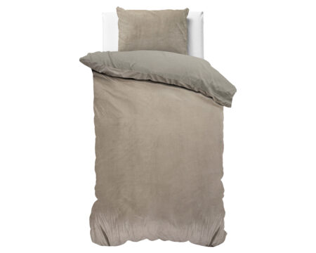 Velvet uni Taupe/Grijs 140 x 200/220