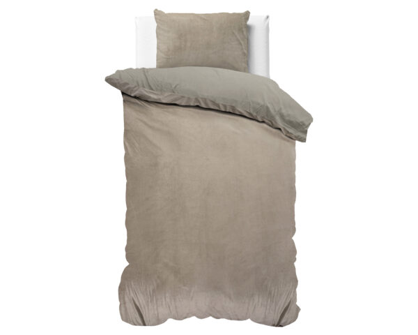 Velvet uni Taupe/Grijs 140 x 200/220