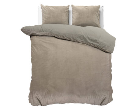 Velvet uni Taupe/Grijs 200 x 200/220