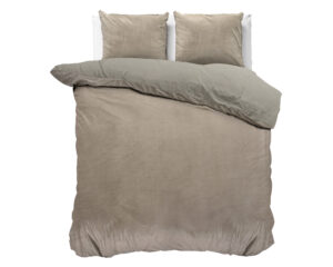 Velvet uni Taupe/Grijs 240 x 200/220