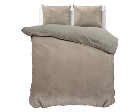 Velvet uni Taupe/Grijs 240 x 200/220
