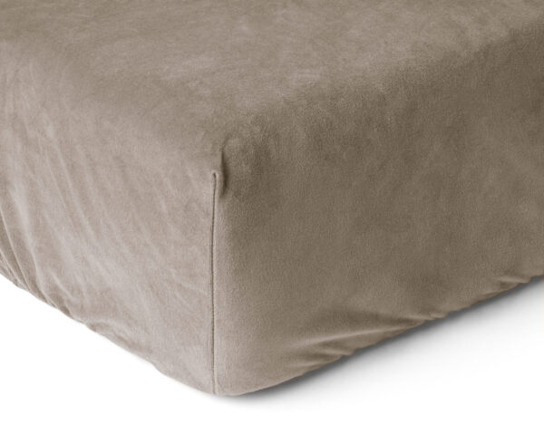 Sleeptime Velvet hoeslaken Taupe/Grijs 140 x 200 - Afbeelding 3