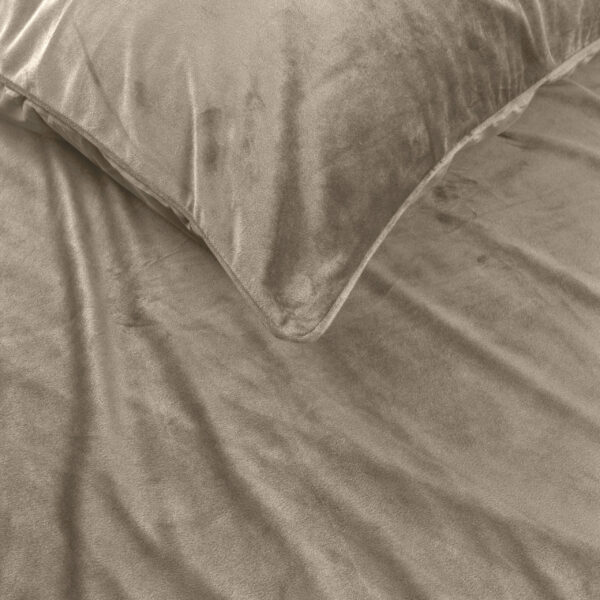 Sleeptime Velvet Piping Taupe / Grijs 240 x 220 cm - Afbeelding 4