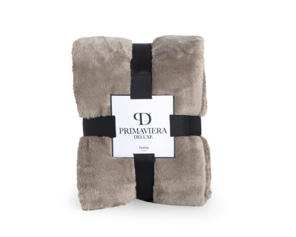 Primaviera Deluxe Teddy plaid Diep Taupe 150 x 200 cm - Afbeelding 3