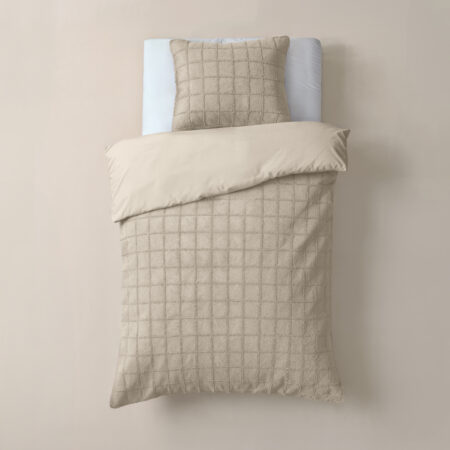 Faux Fur Check Beige 140x200/220
