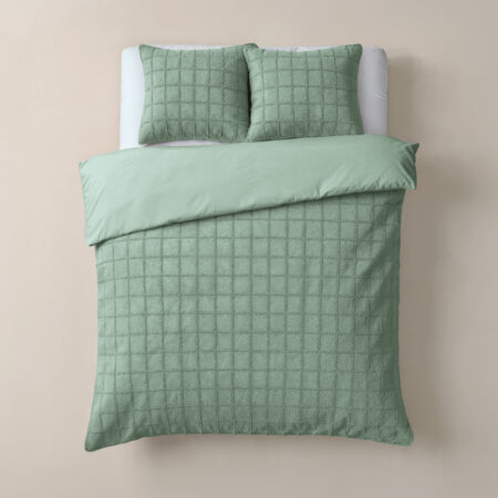 Faux Fur Check Donker Groen 240x200/220